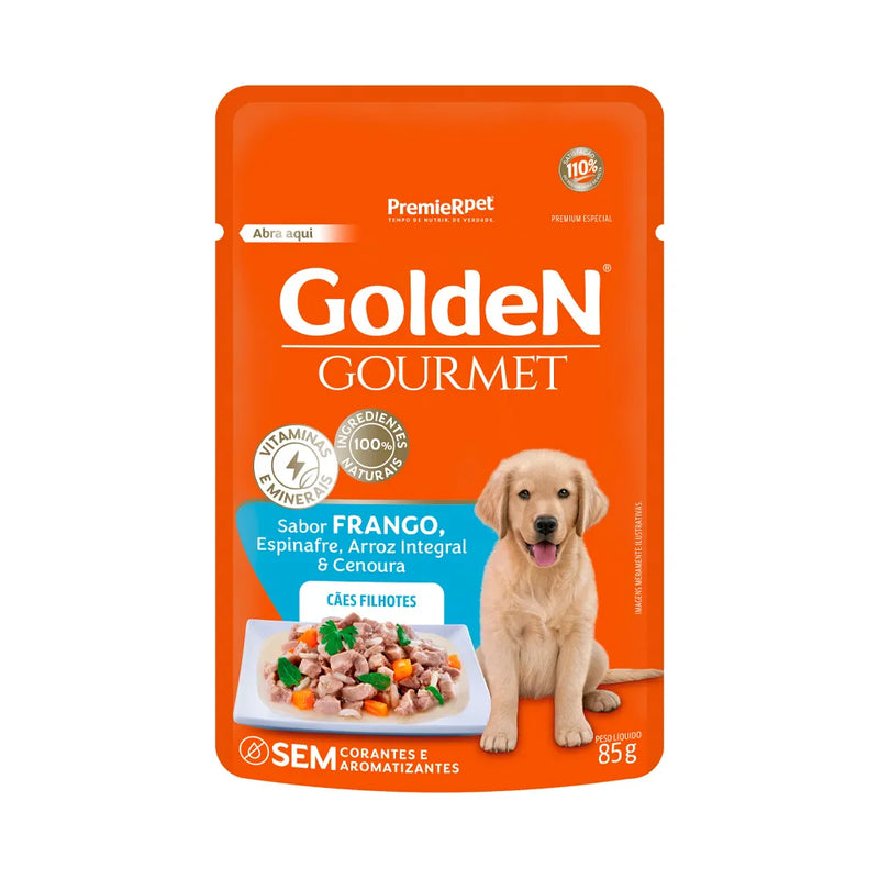 Ração Úmida Golden Gourmet para Cães Filhotes Sabor Frango – 85g