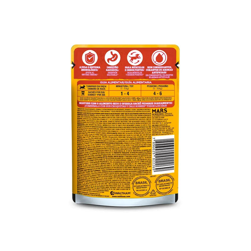 Ração Úmida Pedigree Sachê Frango ao Molho para Cães Adultos Pequenos 100g