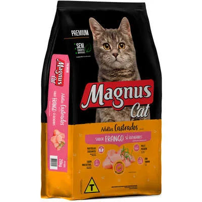 Ração Seca Magnus Cat Frango para Gatos Adultos Castrados - 20Kg