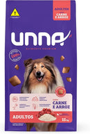 Ração Seca Unna para Cães Adultos Sabor Carne e Arroz